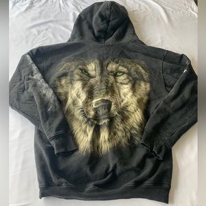 XL Wolf Zipper Sweater